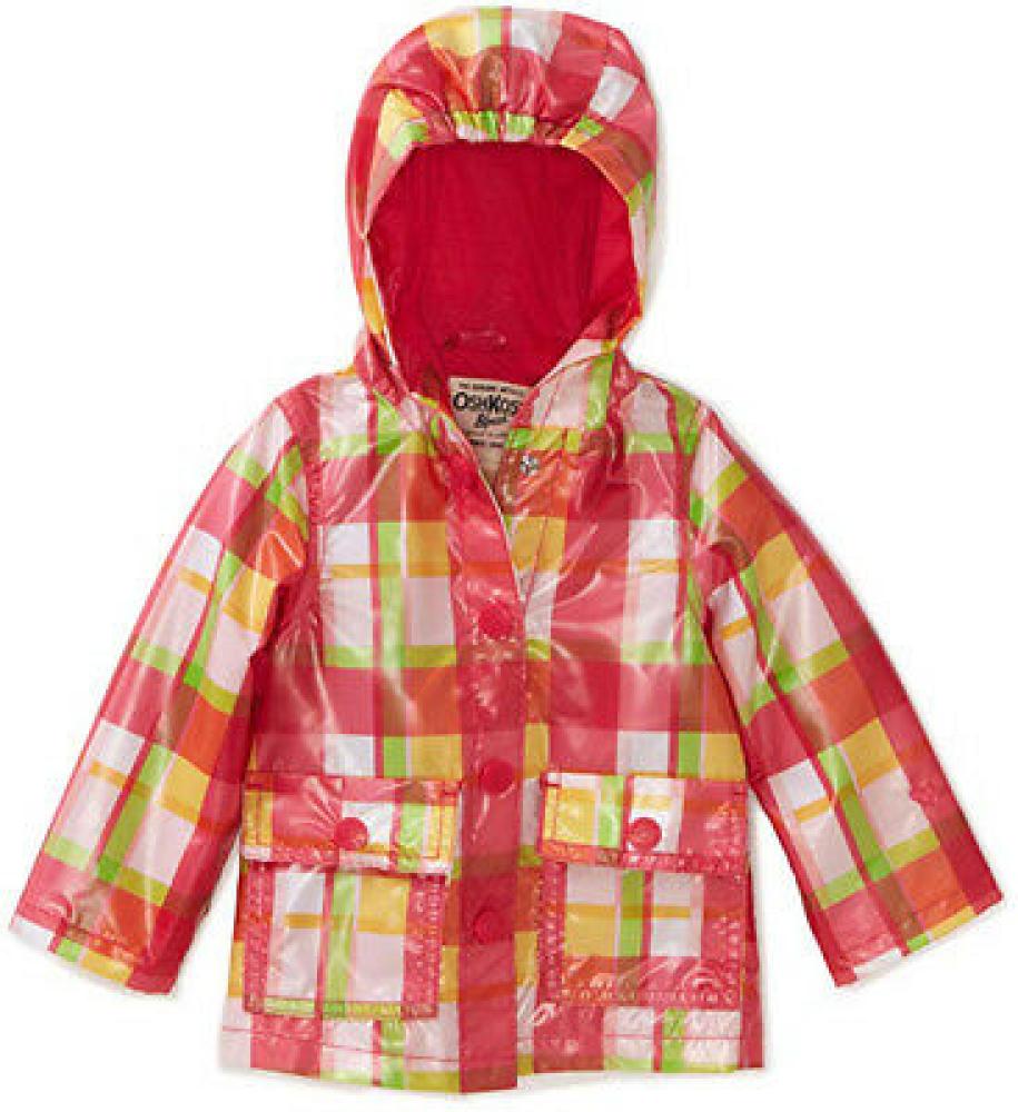 Osh Kosh Girls Pink Plaid Rain Jacket Size 4 5 $50