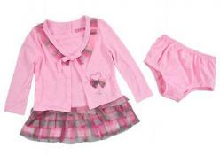 Buster Brown Infant Girls Pink Dress W/Diaper Cover Size 24M $20