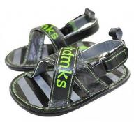 Akademiks Infant Boys Black & Green Sandal Size 3/6M 6/9M