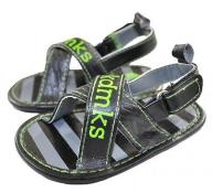 Akademiks Infant Boys Black & Green Sandal Size 3/6M 6/9M