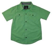 Calvin Klein Boys S/S Green Woven Shirt Size 5 $37