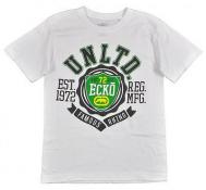 Ecko Unltd Big Boys S/S White & Green Graphic Logo Design Top Size 10/12 $19.50