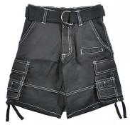 Street Property Boys Black Belted Cargo Short Size 4