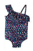 Osh Kosh Girls One Heart Print Swimsuit Size 3T 4 5 6 6X 