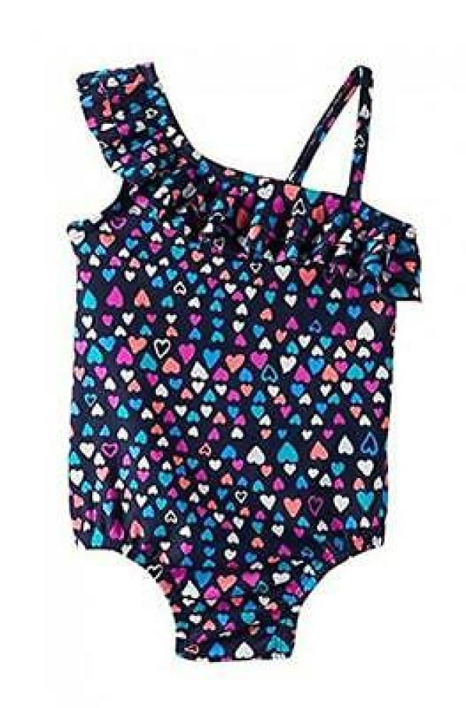 Osh Kosh Toddler Girls One Heart Print Swimsuit Size 3T $32