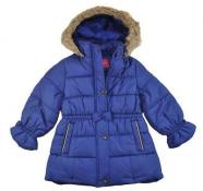 London Fog Girls Blue Outerwear Coat W/Faux Fur Hood Trim Size 4
