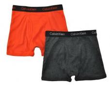 Calvin Klein Boys Black Orange 2 Pack Boxer Briefs Size 4/5 6/7 8/10 12/14 16/18
