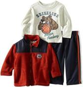 Kids Headquarters Infant Boys Fleece Jacket 3pc Pant Set Size 12M 18M 24M $49.50