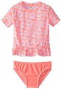 Osh Kosh Infant Girls Peplum Short Sleeve Rash Guard Set Size 6/9M