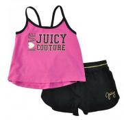 Juicy Couture Girls Fuchsia & Black 2pc Short Set Size 2T 3T 4T 4 5 6 6X