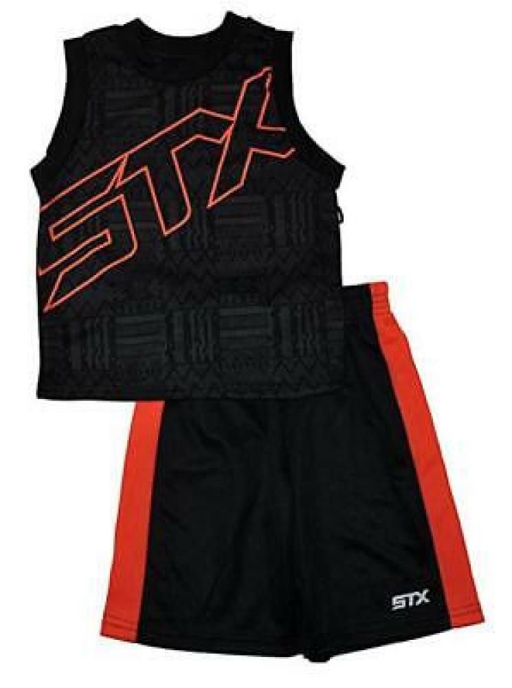 T.50STX Boys Black & Orange 2pc Mesh Short Set Size 2T 3T 4T 4 5/6 7