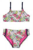 Skechers Girls Multi Color Floral Two-Piece Swim Set Size 4 5 6 6X