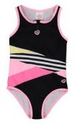 Skechers Girls Black & Pink One-Piece SwimsuitSize 4 5 6 6X