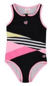 Skechers Girls Black & Pink One-Piece SwimsuitSize 4 5 6 6X