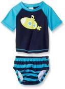 Kiko & Max Infant Boys Blue 2pc Rashguard Swim Set Size S M L