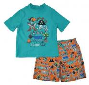 Kiko & Max Infant Boys Turquoise Rashguard Swim Set Size 3/6M 6/9M 12M 18M 24M