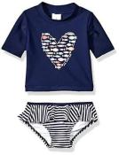 Kiko & Max Infant Girls Navy Star Rashguard Swim Set Size 3/6M 6/9M 12M 18M 24M