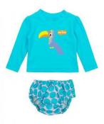 Kiko & Max Infant Girls Aqua Tucan 2pc Rashguard Swim Set Size S M L