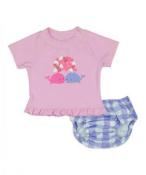 Kiko & Max Infant Girls Pink Whale 2pc Rashguard Swim Set Size S M L