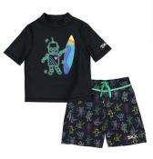 Skechers Boys Black Two-Piece Rashguard Swim Set Size 2T 3T 4T 4 5 6 7