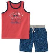 Nautica Boys Coral Tank Top 2pc Short Set Size 2T 3T 4T 4 5 6 7