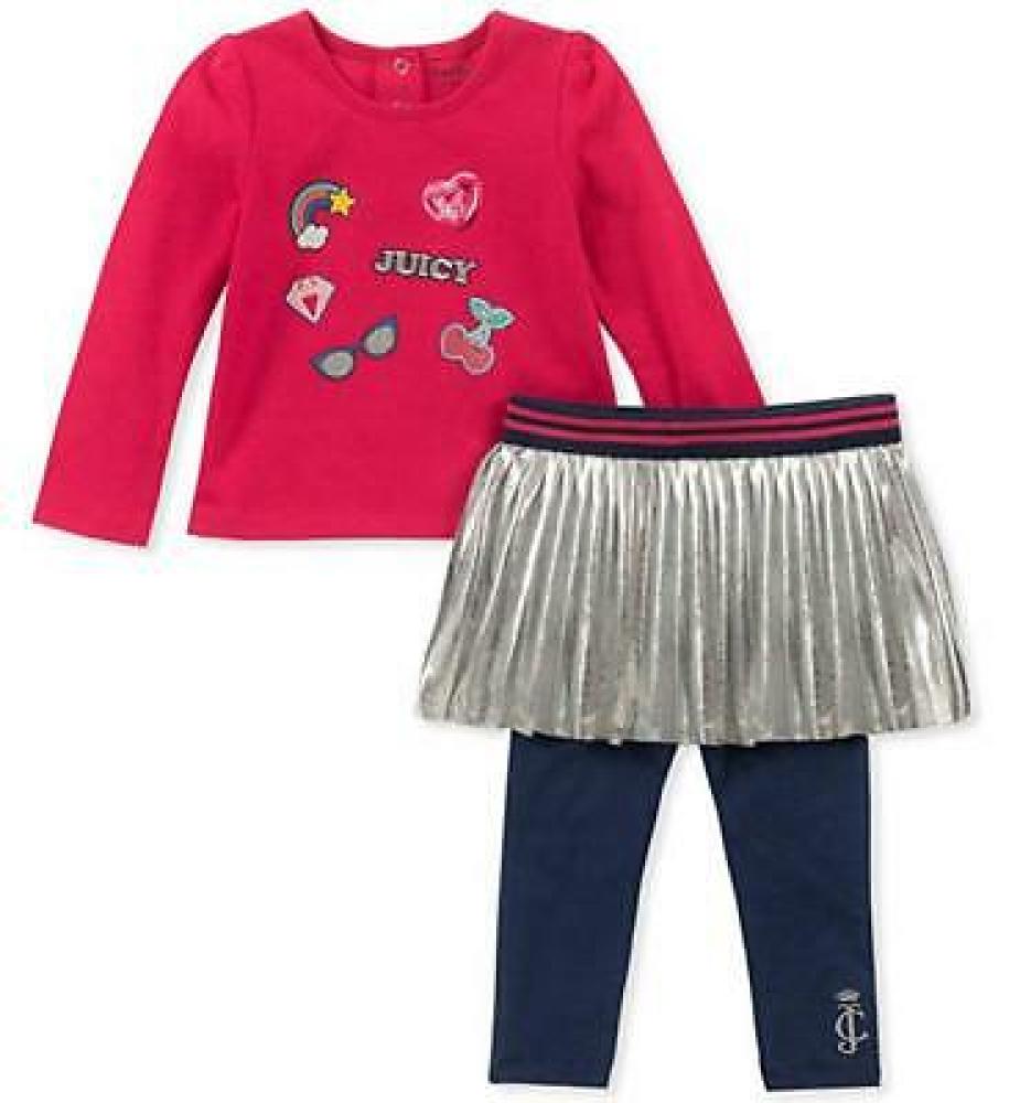 Juicy Couture Infant Girls Fuchsia 2pc Skegging Set Size 3/6M 6/9M 12M 18M 24M
