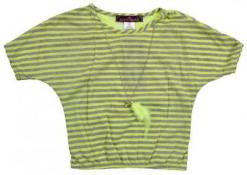 Almost Famous Girls Neon Yellow & Gray Top With Necklace Size 4 5/6 $26