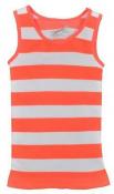 Chances R Girls Striped Orange & White Seamless Tank Top Size 4