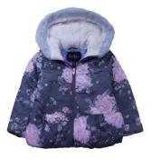 Jessica Simpson Girls Gray Floral Quilted Peplum Coat Size 2T 3T 4T 4 5/6 6X