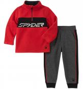 Spyder Boys Red & Charcoal Polar Fleece 2pc Jogger Size 2T 3T 4T 4 5 6 7