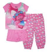 Trolls Girls Happy Vibes Three-Piece Pajama Set Size 4 6 8 10 $40