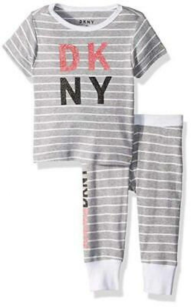 DKNY Girls Striped 2pc Pajama Pant Set Size 2T 3T 4T 4 5 6 6X 7 8