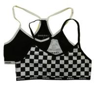 Diesel Girls Black Checks Two-Pack Racer Back Bralettes Size S M L