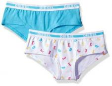 Diesel Girls Aqua & White Print Two-Pack Hipsters Size S M L