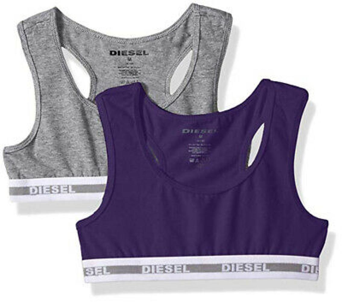 Diesel Girls Gray & Purple Two-Pack Racer Back Sports Bra Size S M L