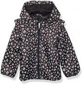 Carter's Girls Black Leopard Print Windbreaker Jacket Size 2T 3T 4T 4 5/6 6X