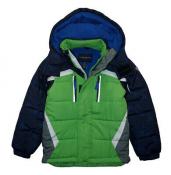 London Fog Big Boys Green & Blue Puffer Outerwear Jacket Size 8 10/12 14/16