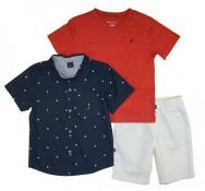 Nautica Boys Woven Shirt 3pc Short Set Size 2T 3T 4T 4 5 6 7 $69.50