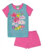 Trolls Girls Multi Color Two-Piece Pajama Short Set Size 4 6 8 10 $36