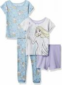 Frozen Toddler Girls S/S Four-Piece Pajama Set Size 2T 3T 4T 