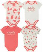 Calvin Klein Infant Girls 4-Pack Bodysuits Size 0/3M 3/6M 6/9M 12M 18M 