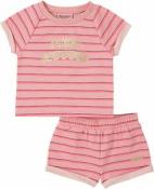 Juicy Couture Girls Pink & Gold Striped 2pc Short Set Size 7 8/10 12 $70