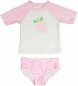 Kiko & Max Infant Girls 2pc Strawberry Rashguard Swim Set Size 12M 24M