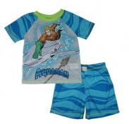 Aquaman Boys Two-Piece Screen-Print Pajama Short Set Size 4/5 6/7 8 10/12