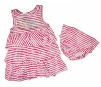 Apple Bottoms Infant Girls Pink Striped 2pc Dress Set Size 6/9M $26