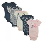 Calvin Klein Infant Girls 5pc Pink & Blue Bodysuit Set Size 0/3M 3/6M 6/9M $42