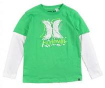 Hurley Big Boys L/S Neon Green Yellow & White Shirt Size 10/12 14/16 18/20 $32
