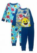 Baby Shark Toddler Boys 4pc Pajama Pant Set Size 2T 3T 4T 
