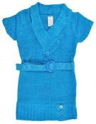 Chillipop Toddler Girls Turquoise Sweater Dress W/Belt Size 2T