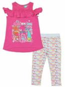 Trolls Girls S/S Fuchsia Tunic 2pc Legging Set Size 4 5 6 6X